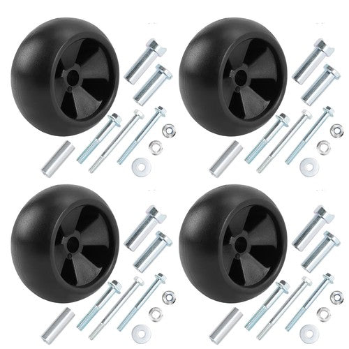 Solid Spare 4PCS Deck Wheel Kit W/ Hardware For John Deere #AM133602 #M111489 #M84690