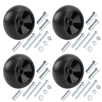 Solid Spare 4PCS Deck Wheel Kit W/ Hardware For John Deere #AM133602 #M111489 #M84690
