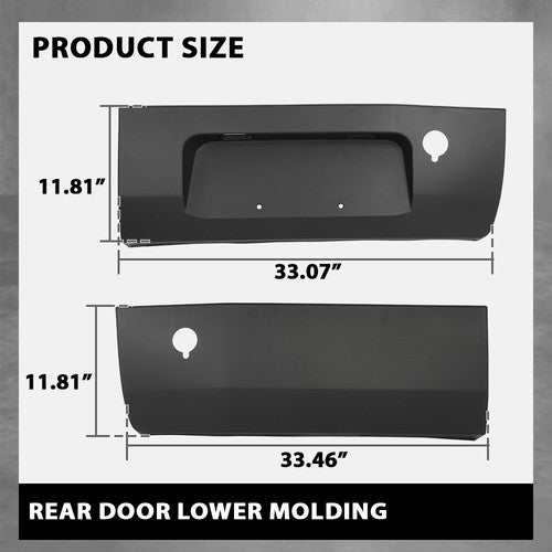 Solid Spare Fit For 2015-2019 Ford Transit 150 250 350 Rear Door Lower Molding Left+Right