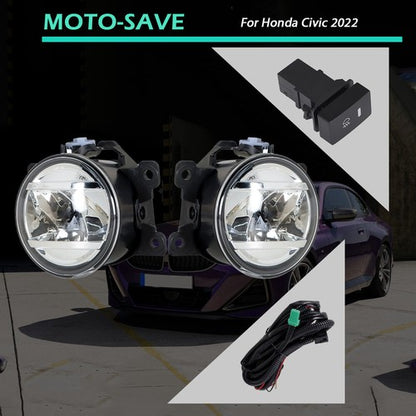 Solid Spare Left+Right Bumper Fog Light Assembly w/Wiring+Switch For HONDA CIVIC 2017-2021