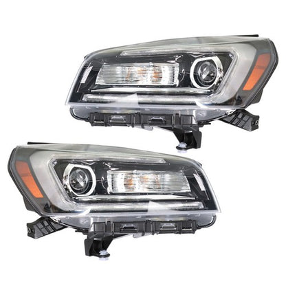 Solid Spare Headlights Replacement Pair w/ LED Tube For GMC Acadia 2013-2016 LH+RH Halogen