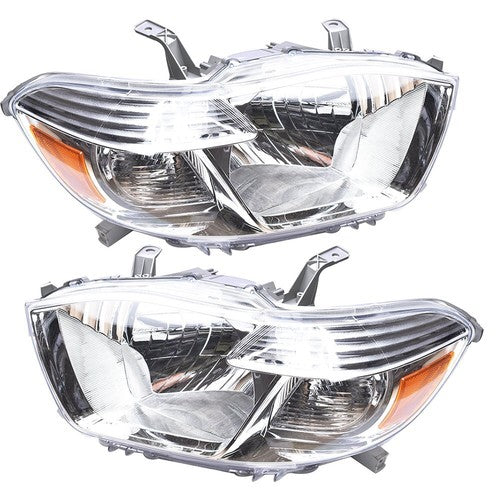 Solid Spare Headlight Headlamps Assembly Fit For Toyota Highlander 2008-2010 LH+RH Side Pair