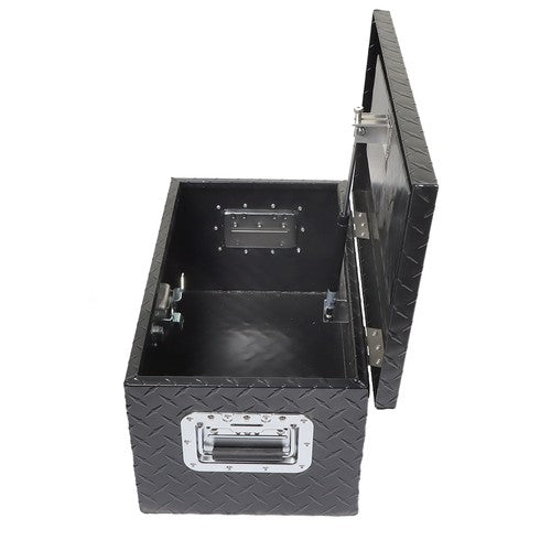Solid Spare 20"×12"×9.5" Tool Box w/Keys For Pickup Trailer Black Aluminum Diamond Plate