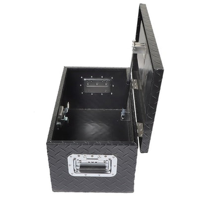 Solid Spare 20"×12"×9.5" Tool Box w/Keys For Pickup Trailer Black Aluminum Diamond Plate
