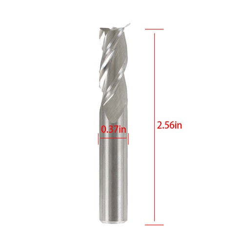 Solid Spare 3/8" 3 Flute End Mill Regular Length Carbide High Velocity Milling 3Pcs