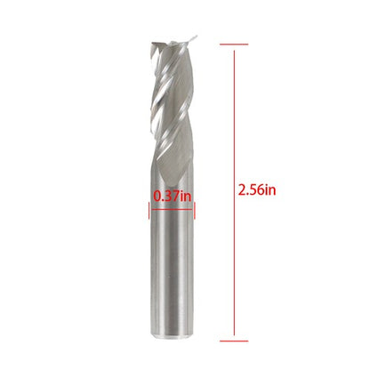 Solid Spare 3/8" 3 Flute End Mill Regular Length Carbide High Velocity Milling 3Pcs