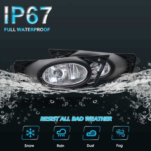 For 2009-2011 Honda Civic 4-Door Sedan Bumper Fog Lights Driving Lamps w/Switch