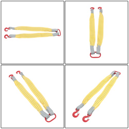 Solid Spare 2 Pack 3.3 FT Lifting Slings Straps - 4410 LBS Yellow Two Leg Rigging Straps