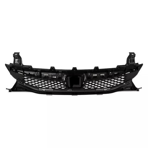 Pair Yellow Lens Fog Lights Kit & Front Bumper Grille For 09-11 Honda Civic 4Dr