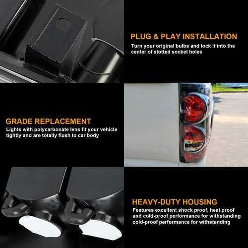 Solid Spare Tail Lights Clear Lens For Chevy Silverado 1500 2500 3500 99-06 GMC Sierra 99-03