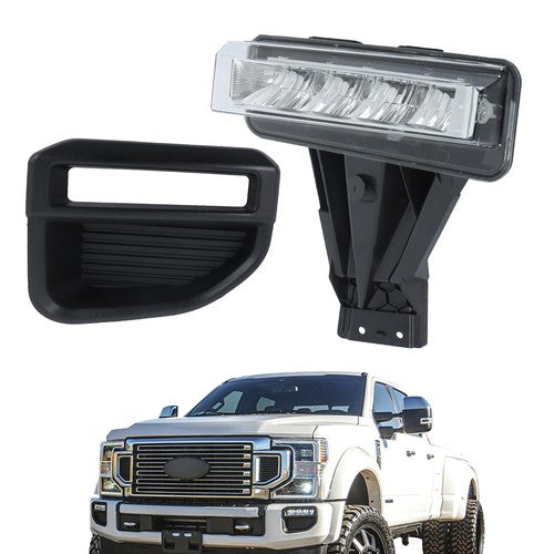 Solid Spare Front Left Side LED For Ford F250 F350 F450 Super Duty 2020-22 Chrome Fog Light