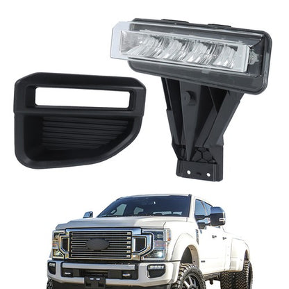 Solid Spare Front Left Side LED For Ford F250 F350 F450 Super Duty 2020-22 Chrome Fog Light