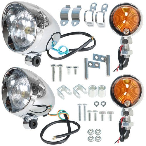 Solid Spare For Motorcycle Chrome Passing Driving Spot Fog Lamp Turn Signal Light