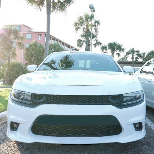 Solid Spare For 2015-23 DODGE CHARGER RT SCAT PACK SRT STYLE Front Upper + Lower Grille Kit