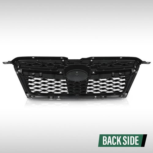 Solid Spare Fit For 2013-2014 Subaru Legacy Front Bumper Upper Grille Grill Black Chrome
