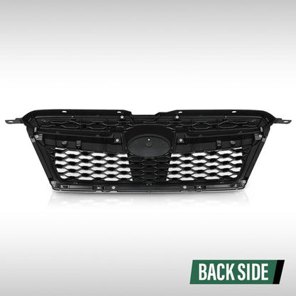 Solid Spare Fit For 2013-2014 Subaru Legacy Front Bumper Upper Grille Grill Black Chrome