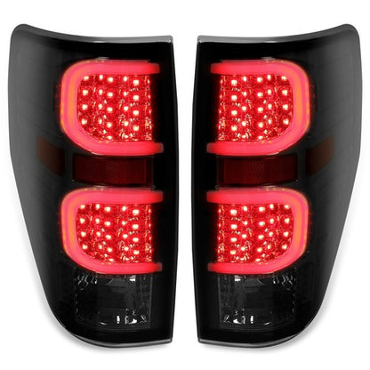 Solid Spare For Ford F150 2009-2014 Smoke black LED Tail Lights Brake Lamps Passenger+Driver