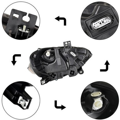 Solid Spare Black Headlight LED DRL Projector Lamp Right Side Fit For Ford Mustang 2018-2020