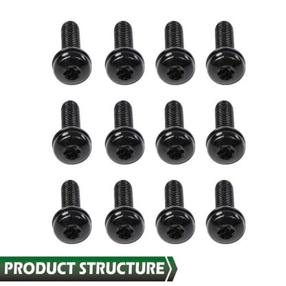 Solid Spare 12pcs Windshield Frame & Hinge Torx Screws Fit For 2007-2017 Jeep Wrangler JK