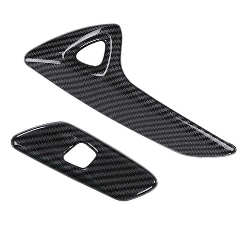 Solid Spare Carbon Look Interior Door Handle Molding Cover Trims For 2014-2019 Corvette C7