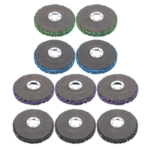 Solid Spare 3*black,2*green ,3*purple and 2*blue 10-Pack 4-1/2' x 7/8' Diamond Discs