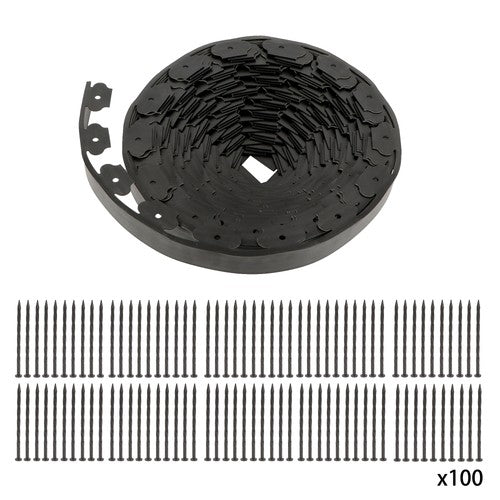 Solid Spare 80ft Landscape Edging with 100 Spikes Garden Edging for Lawn 2 Inch Tall