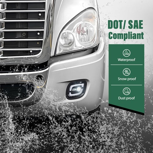 Solid Spare LED Fog Lights Lamp White Color Fit For 08-17 Freightliner Cascadia Left+Right