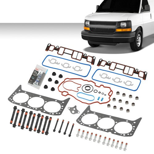 Solid Spare Fit For 96-06 Chevrolet GMC V6 Savana 4.3L Vortec OHV Head Gasket Set Bolts