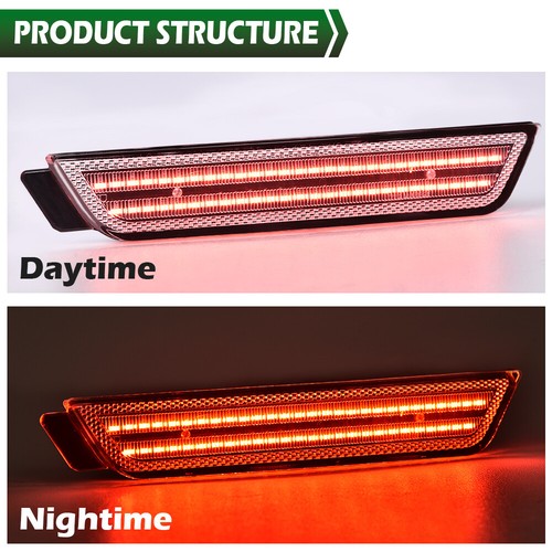 Solid Spare Fit For 10-15 Chevrolet Camaro Clear LED Side Marker Lights Rear Left+Right