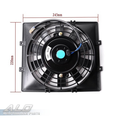 Solid Spare Universal 30 Row 10AN Transmission Engine Oil Cooler+7" Fixed Cooling Fan Kit