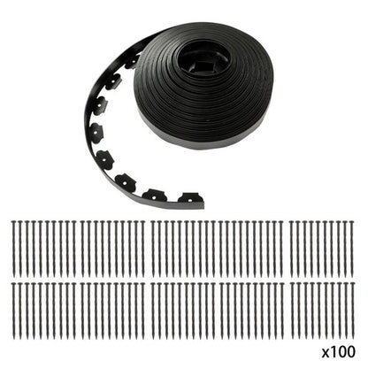 Solid Spare 80ft Landscape Edging with 100 Spikes Garden Edging for Lawn 2 Inch Tall