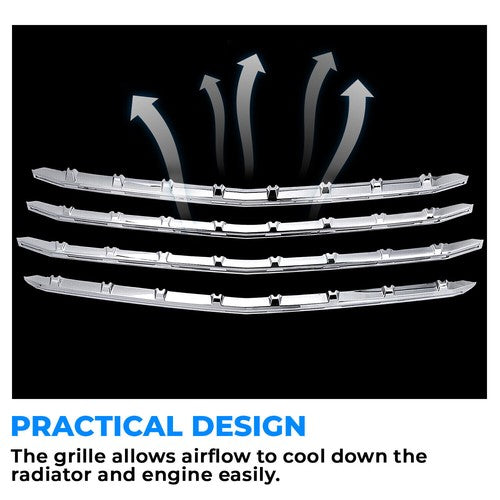 Solid Spare Snap-On Chrome Grille Trim Molding Covers For 19-21 Chevy Silverado 1500 LT RST
