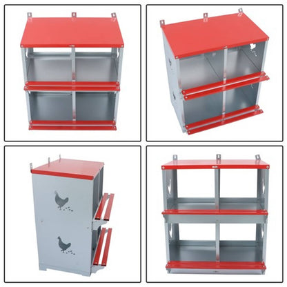 Solid Spare Chicken Nesting Boxes 4 Compartment Metal Poultry Nest Box Wall Mount For Hens