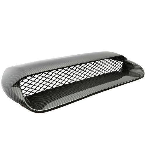 Solid Spare Carbon Fiber Look Air Flow Hood Scoop Bonnet Vent For 2015-2021 Subaru WRX STI
