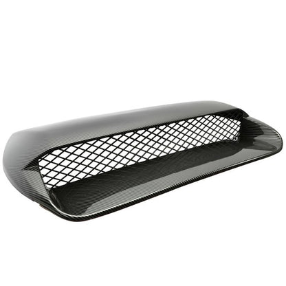 Solid Spare Carbon Fiber Look Air Flow Hood Scoop Bonnet Vent For 2015-2021 Subaru WRX STI