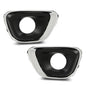 Solid Spare Fit For 2014-2017 Jeep Compass Front Bumper Fog Light Bezel Lamp Trim Left+Right