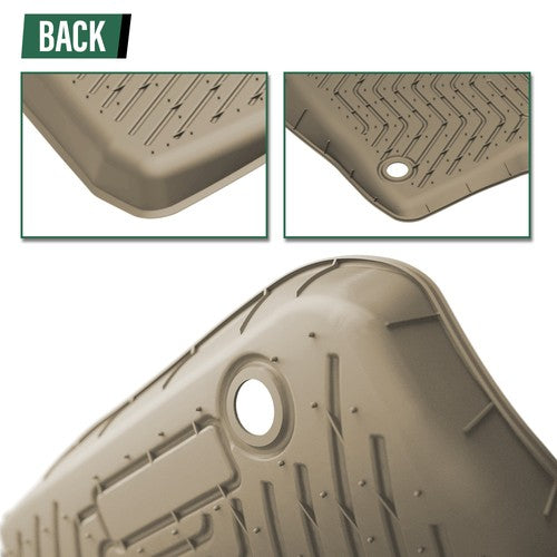 Solid Spare TPE Floor Mats Liners Fit For 2009-2014 Ford F-150 SuperCrew Cab All Weather