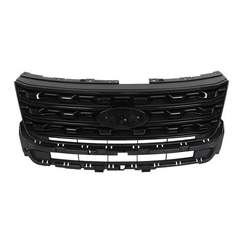Solid Spare Front Bumper Grille Glossy Black For Ford Explorer 2016-2017 FO1200578