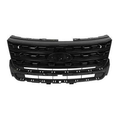 Solid Spare Front Bumper Grille Glossy Black For Ford Explorer 2016-2017 FO1200578