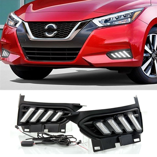 For Nissan Versa 2020 2021 22 LED Daytime Running Light Turn Signal DRL Fog Lamp