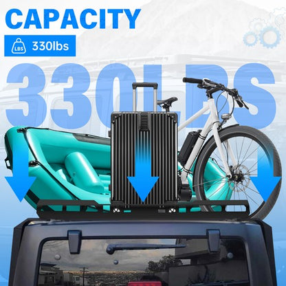 Solid Spare For Jeep Wrangler JK 07-18 Roof Rack Luggage Carrier Cargo 2 Side Ladders 330LB