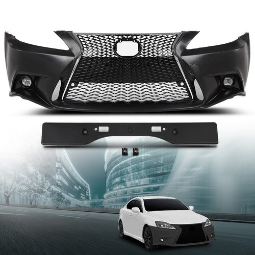 Solid Spare Front Bumper Conversion F-Sport Fit For 2006-2013 Lexus IS250 IS350 C 2IS to 3IS