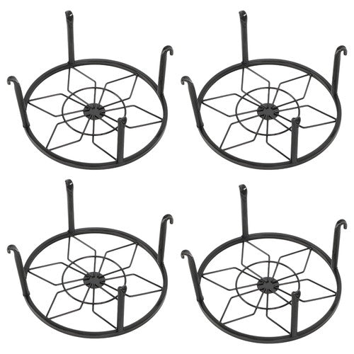 Solid Spare 4 Pack 9inch Black Metal Plant Stands Heavy Duty Plants Holder Flower Pot Stand