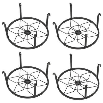 Solid Spare 4 Pack 9inch Black Metal Plant Stands Heavy Duty Plants Holder Flower Pot Stand