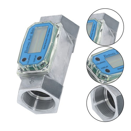 Solid Spare 1.5inch 10.5-74 GPM Digital Turbine Flow Meter For Liquid Flow Meter