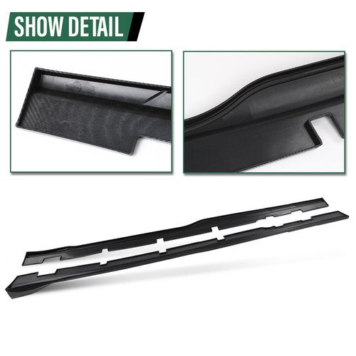 Solid Spare Body Kit Carbon Look Side Skirts Rocker Panel Fit For 15-23 Charger Widebody