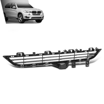 Solid Spare Bumper Grille Fit For 14-18 BMW X5 Black Plastic Front Center Upper BM1036182