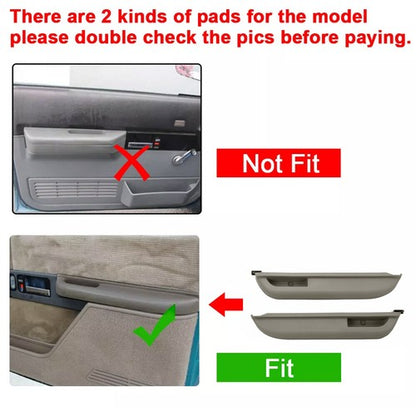 Solid Spare 2x Front Door Armrest for Chevy Blazer C/K1500 C/K2500 1990-1994 GMC Yukon Gray