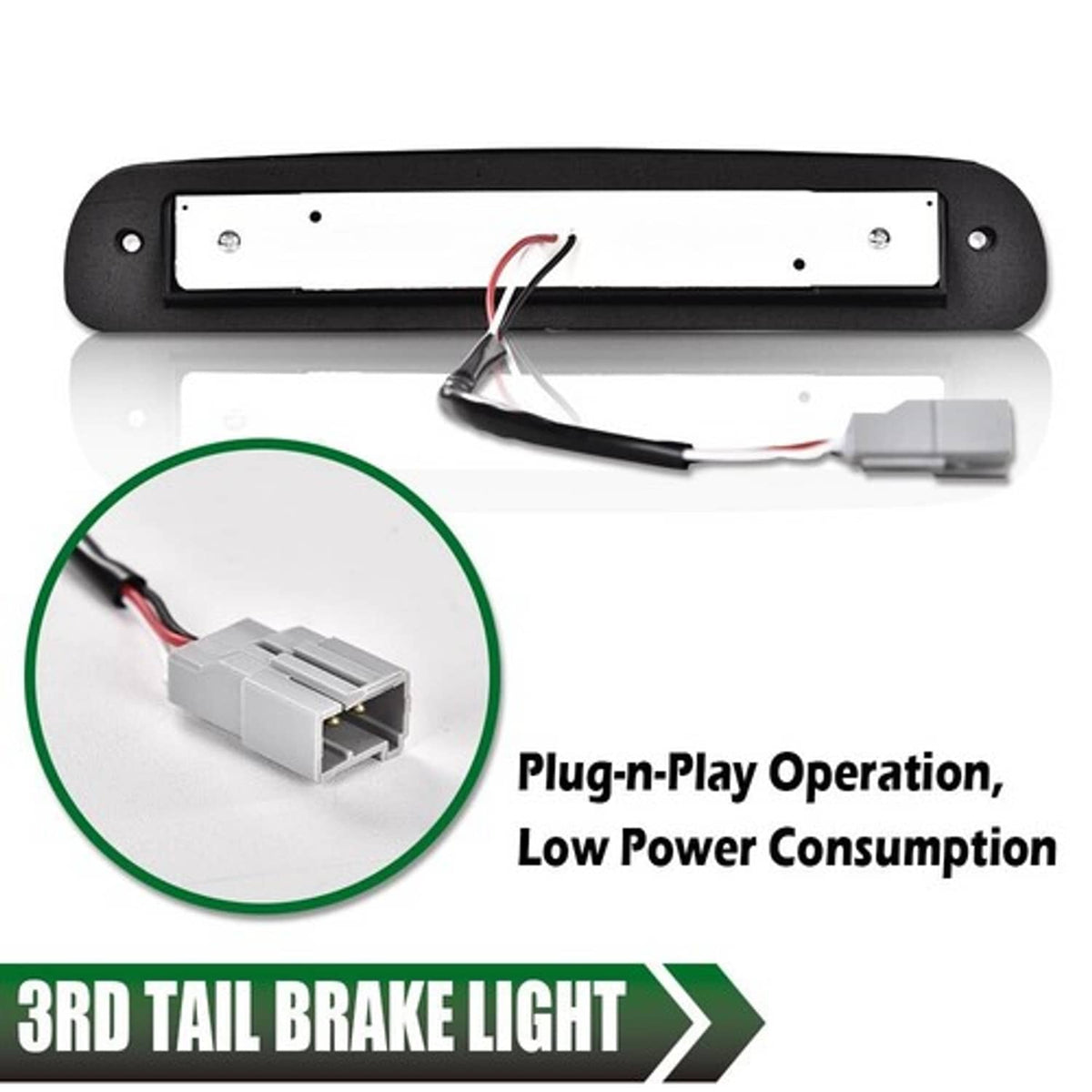 Solid Spare Fit For 1999-2016 Ford F250 F350 Super Duty LED 3rd Brake Light Cargo Lamp Black