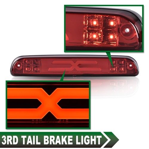 Solid Spare FIT FOR 1999-2016 FORD F250 F350 SUPER DUTY RED LED THIRD BRAKE LIGHT CARGO LAMP